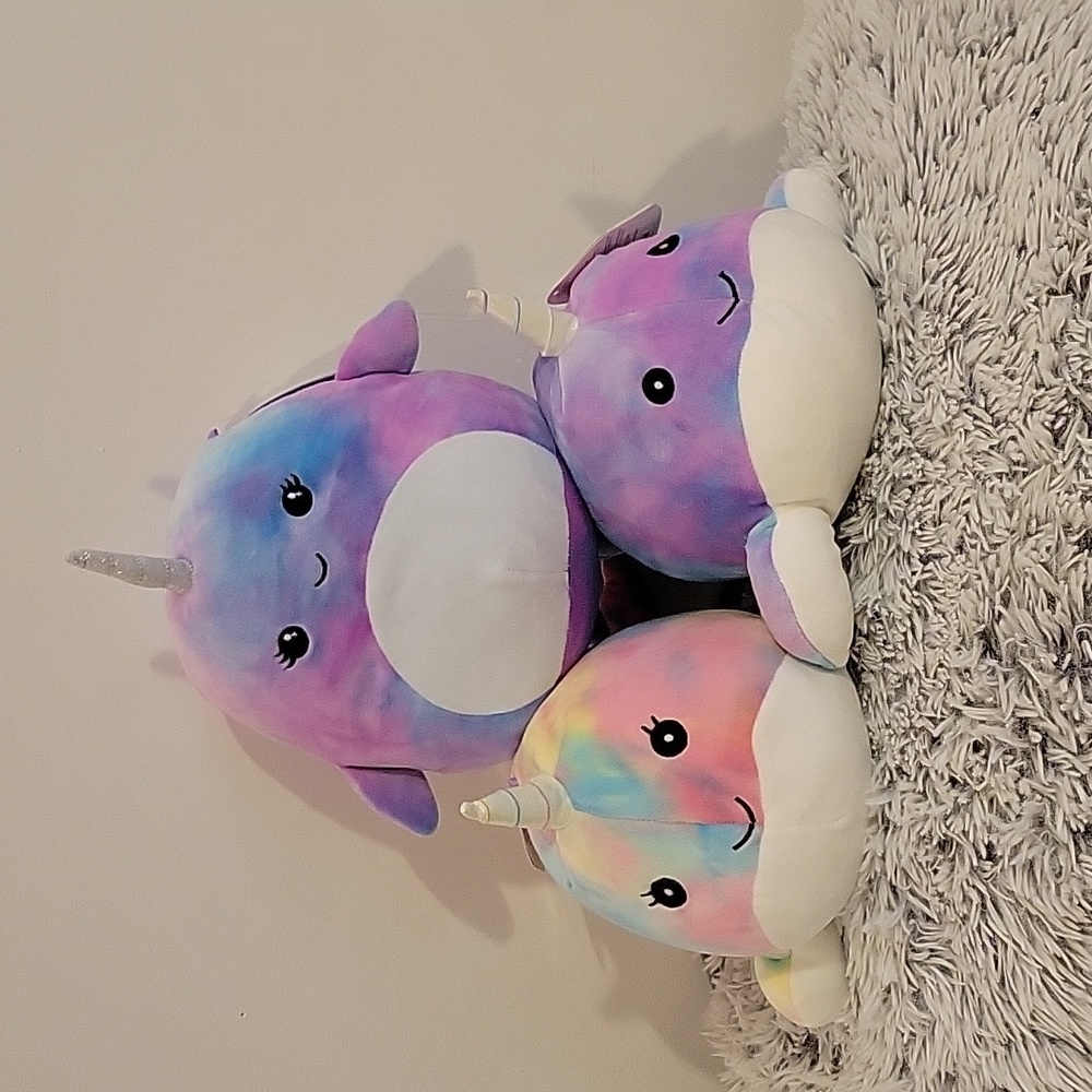 NWT Squishmallow Hallie & Natalie Narwhal Set